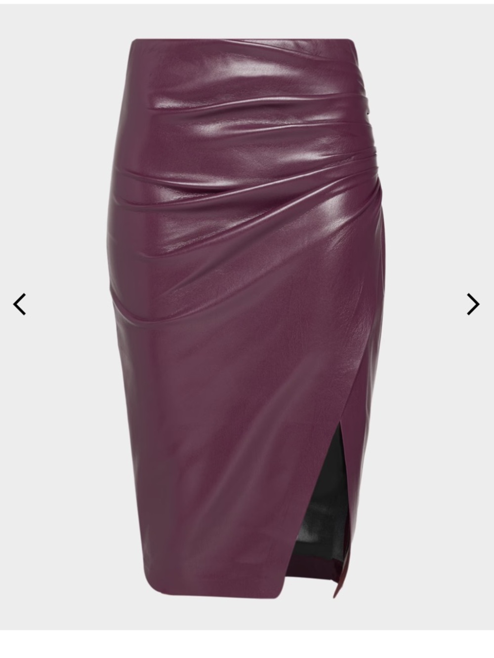 Generation Love Gina Vegan Leather Midi Skirt Cabernet Plum Burgundy XS NWT - Picture 1 of 9